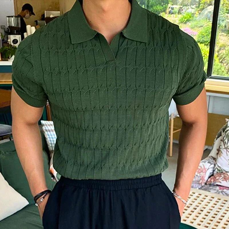 Letnia Koszulka Polo Męska z Oddychającej Dzianiny | Stylowy Krój dla Komfortu i Elegancji 0